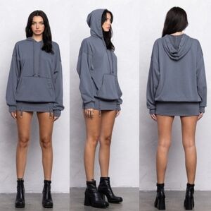 Gray Hoodie Skort Set